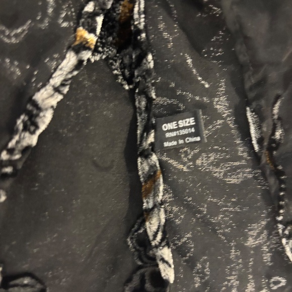 Janice Black Velvet Burnout Floral Pattern on Chiffon Open Kimono Duster - Picture 7 of 7